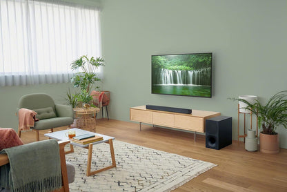 Sony HT-S400 soundbar Kenya in a modern living room setup with wall-mounted TV and wireless subwoofer on the floor