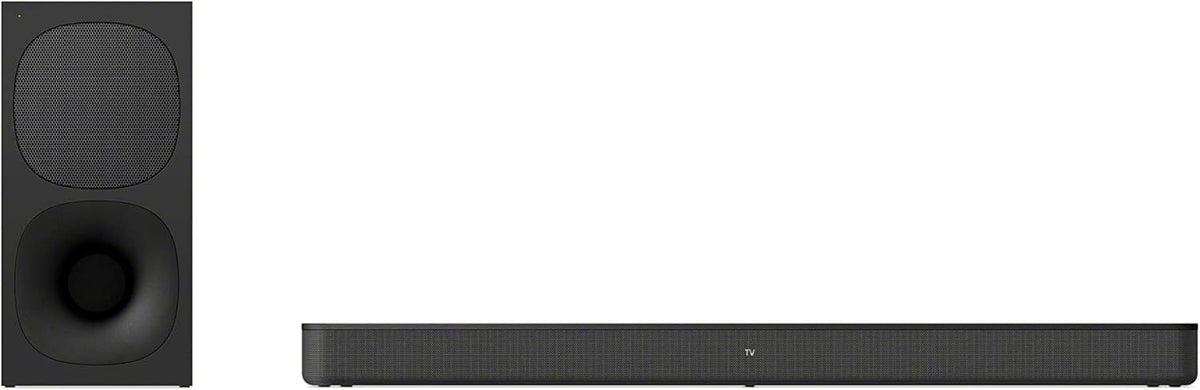 Sony HT-S400 soundbar Kenya — straight-on front view of soundbar and wireless subwoofer side by side, black finish