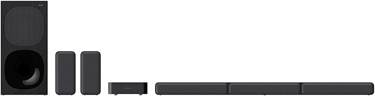 Sony HT-S40R home theatre Kenya  front view of soundbar, subwoofer, wireless rear speakers and transmitter