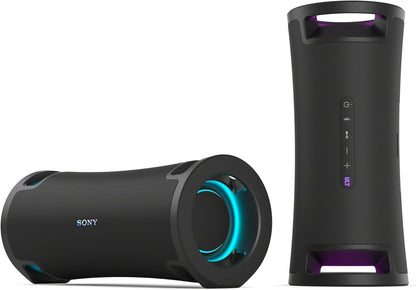 Sony ULT Field 7 Kenya shown horizontal with cyan light and vertical with purple lights, displaying control buttons