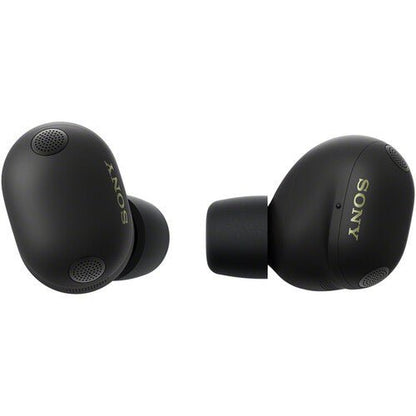 Sony WF-1000XM6 Kenya pair of black earbuds showing outer and side views