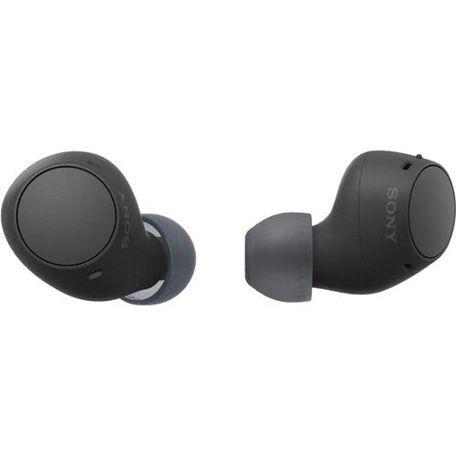Sony WF-C510 earbuds Kenya pair showing the outer and in-ear sides of the black earbuds