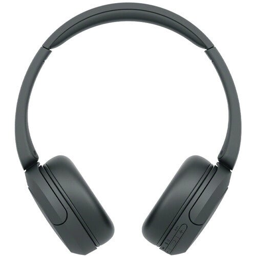 Sony WH-CH520 Kenya black on-ear headphones front-facing symmetrical view showing both earcups