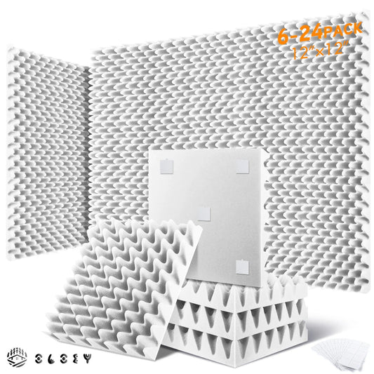 Sound Proofing Padding – 6/12/24 Pcs, Acoustic Foam Egg Crate Sponge Pad, Studio Soundproofing Panels, Room Accessories - ZAMAR AUDIO SOLUTIONS