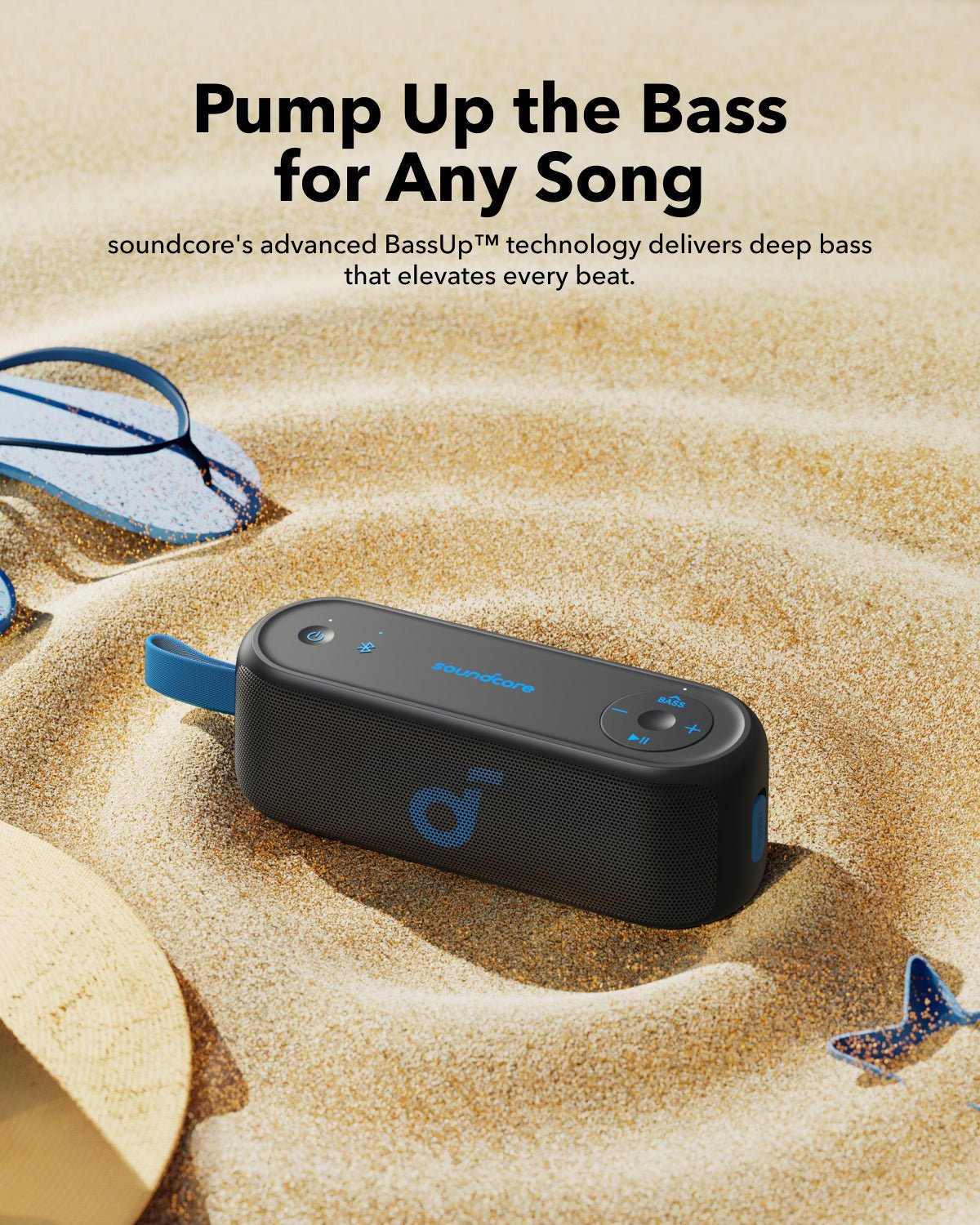 Soundcore Select 3 Bluetooth Speaker in outdoor setting — waterproof portable audio