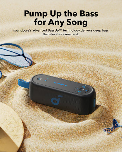 Soundcore Select 3 Bluetooth Speaker in outdoor setting — waterproof portable audio