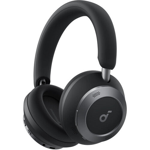 Soundcore Space One Pro over-ear headphones by Anker — foldable ANC, 60-hour battery, LDAC, Jet Black, with carry pouch