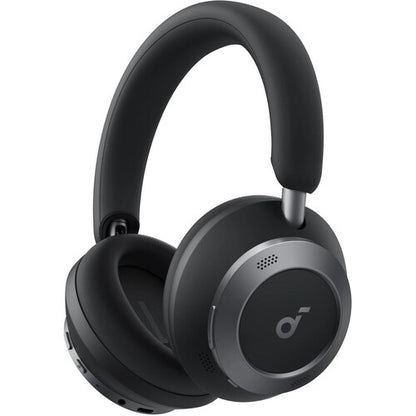 Soundcore Space One Pro over-ear headphones by Anker — foldable ANC, 60-hour battery, LDAC, Jet Black, with carry pouch