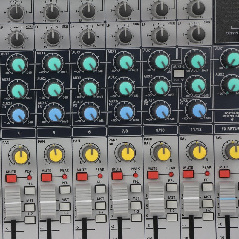 Soundcraft Signature 12 Kenya — Lexicon effects section and master output controls close-up