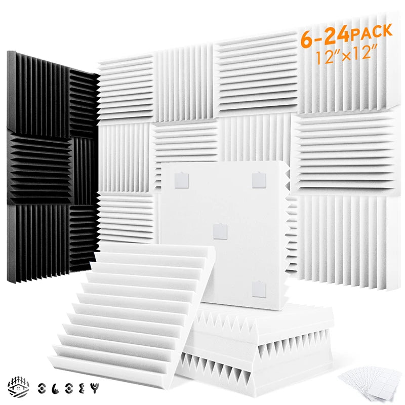 Soundproofing Foam Panel – 6/12/24 Pcs, High Density Sound Proof Sponge Pad, Home Studio, Bedroom Ceiling Design - ZAMAR AUDIO SOLUTIONS