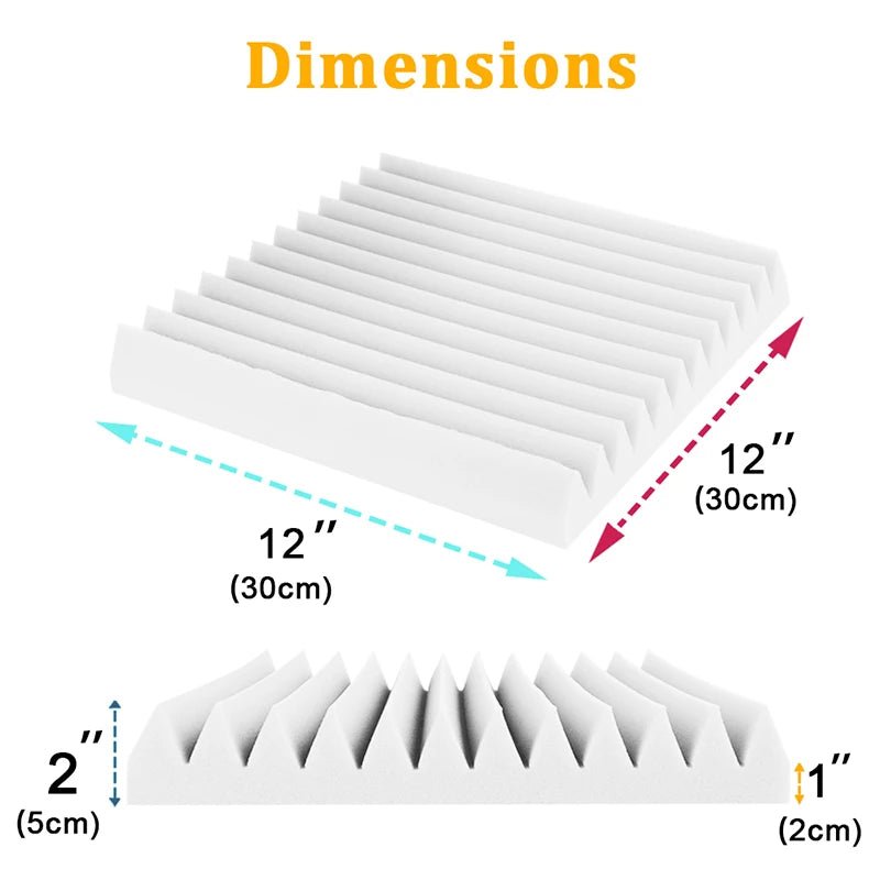 Soundproofing Foam Panel – 6/12/24 Pcs, High Density Sound Proof Sponge Pad, Home Studio, Bedroom Ceiling Design - ZAMAR AUDIO SOLUTIONS