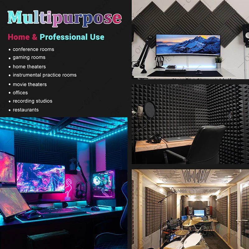 Soundproofing Foam Panel – 6/12/24 Pcs, High Density Sound Proof Sponge Pad, Home Studio, Bedroom Ceiling Design - ZAMAR AUDIO SOLUTIONS