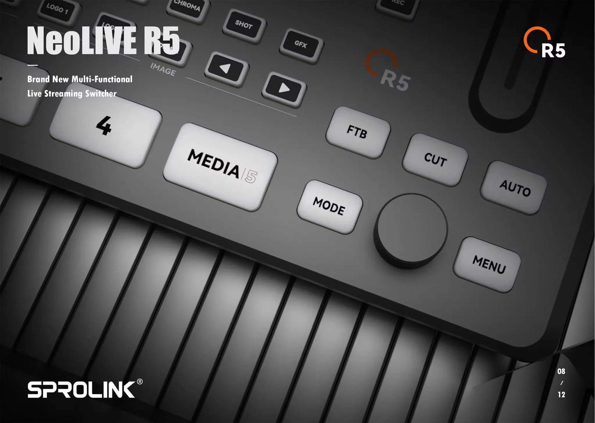 SPROLINK NeoLIVE R5 Live Streaming Switcher – Type-C USB3.0, 4K Input, Lower Third Overlay, Built-In UVC Media Player - ZAMAR AUDIO SOLUTIONS