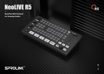 SPROLINK NeoLIVE R5 Live Streaming Switcher – Type-C USB3.0, 4K Input, Lower Third Overlay, Built-In UVC Media Player - ZAMAR AUDIO SOLUTIONS