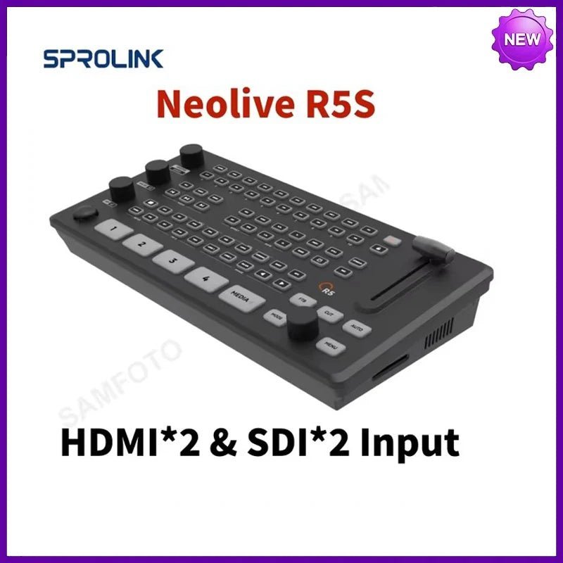 SPROLINK NeoLIVE R5 Live Streaming Switcher – Type-C USB3.0, 4K Input, Lower Third Overlay, Built-In UVC Media Player - ZAMAR AUDIO SOLUTIONS