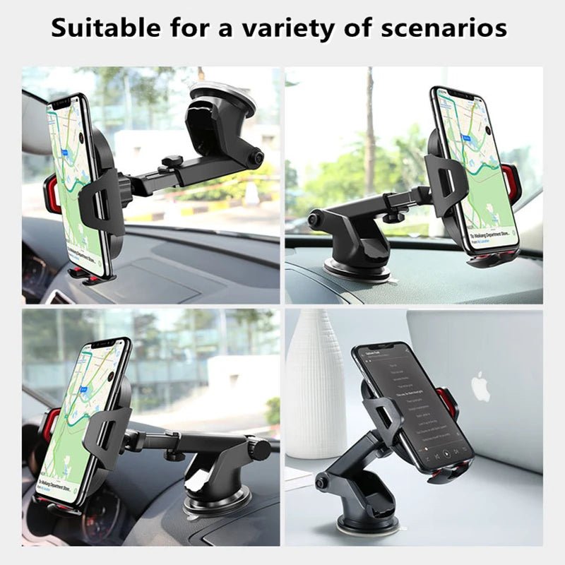 Sucker Car Phone Holder Mount Stand – GPS Mobile Cell Support for iPhone, Xiaomi, Huawei, Samsung, Adjustable Viewing Angle - ZAMAR AUDIO SOLUTIONS