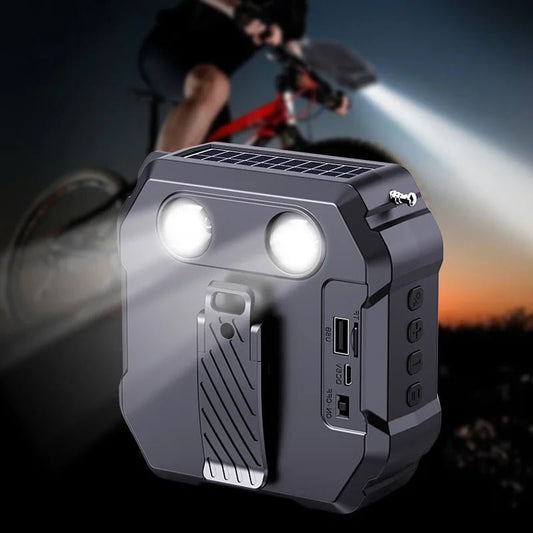 SwYiSm Outdoor Solar Charging Bluetooth Speaker – Portable Wireless Speaker with LED Lighting, FM Radio, and Subwoofer for Cycling & Outdoor Activities - ZAMAR AUDIO SOLUTIONS
