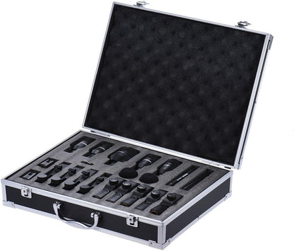 drum mic set Kenya DMS-D7 hard carry case with branded lid, housing the full 7-piece drum microphone kit