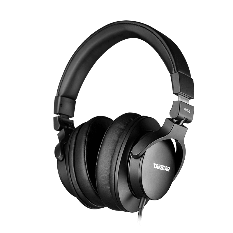 Takstar PRO 70 studio headphones Kenya — side profile view highlighting adjustable metal yoke and ear cup depth