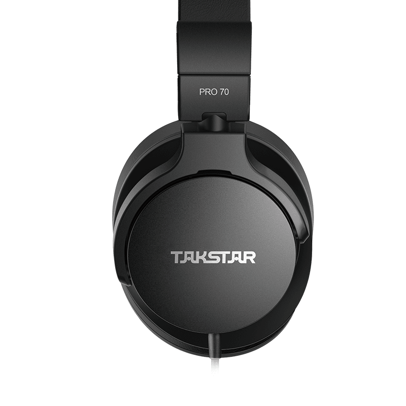 Takstar PRO 70 studio headphones Kenya — direct front-on ear cup view showing Takstar logo and PRO 70 model badge on headband