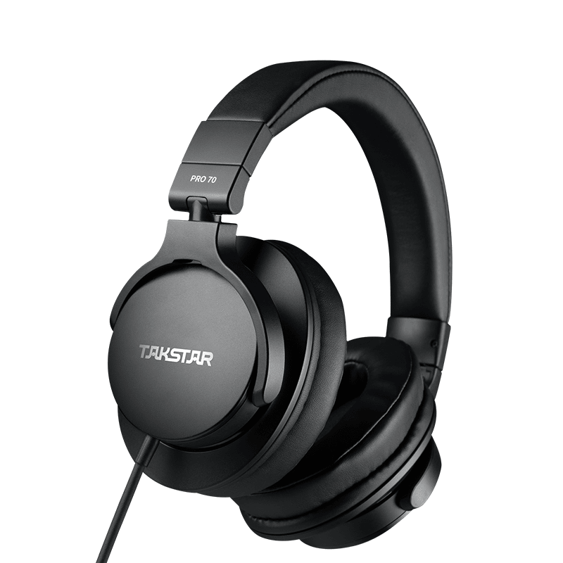 Takstar PRO 70 studio headphones Kenya — angled front view showing Takstar branding on ear cup and PRO 70 headband label