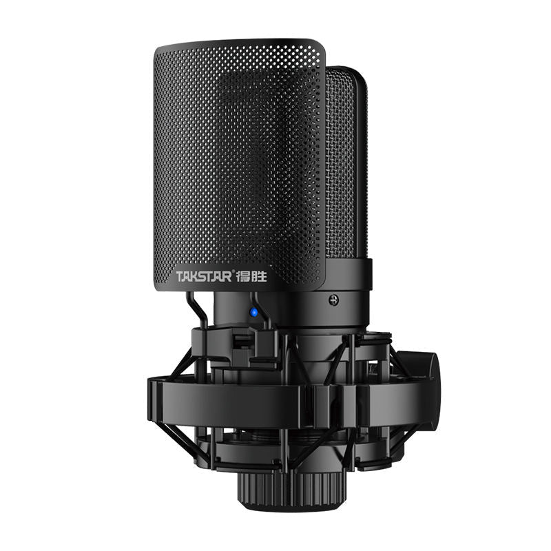 Takstar SM-8B 2nd Gen microphone Kenya — front view of studio condenser with gold-plated capsule and metal body