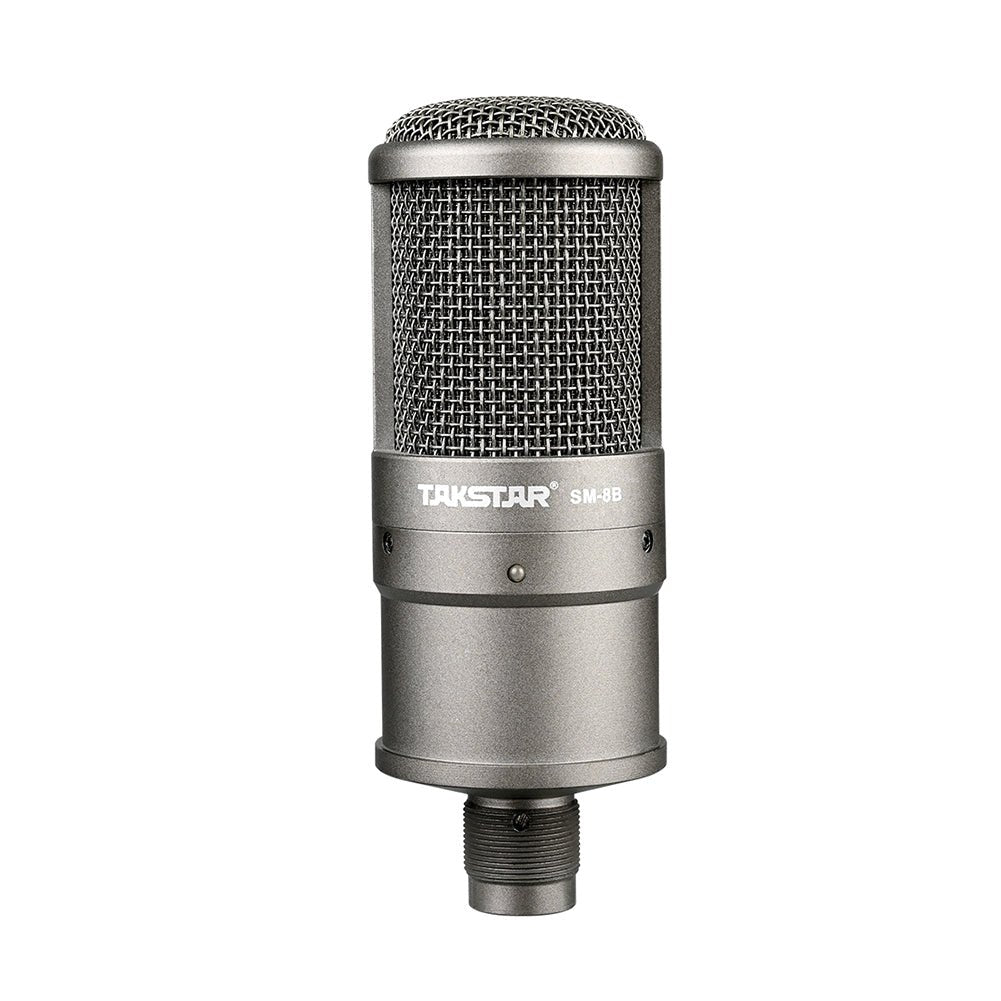 Takstar SM-8B 2nd Gen microphone Kenya — full kit with black mesh pop filter and elastic shock mount assembled