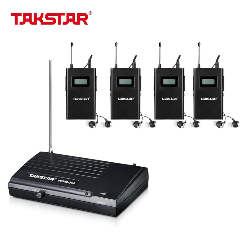 Takstar WPM - 200 Wireless In - Ear Monitor System – UHF Stage Monitor with Transmitter, Receiver, and Earphones for Live Performances and Studio Recording - ZAMAR AUDIO SOLUTIONS