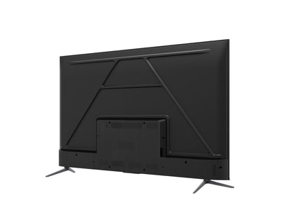 TCL 55C645 Kenya 55-inch QLED TV rear panel view showing structural ribbing and stand feet