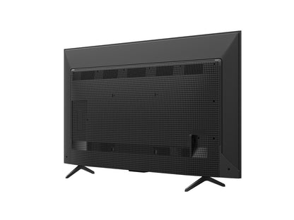 rear view of TCL 55T6C QLED TV Kenya showing slim profile, textured back panel, port cluster, and stand
