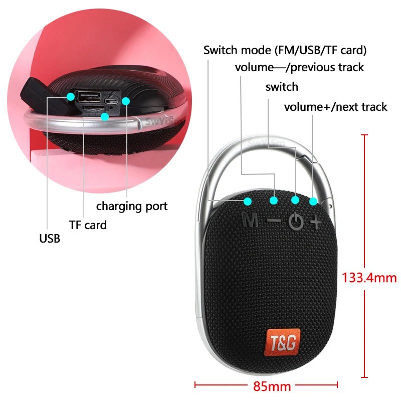 TG321 Portable Bluetooth Speaker – IPX7 Waterproof, Wireless Mini Column, Outdoor Subwoofer, FM, TF, USB, Hands - Free Calls - ZAMAR AUDIO SOLUTIONS