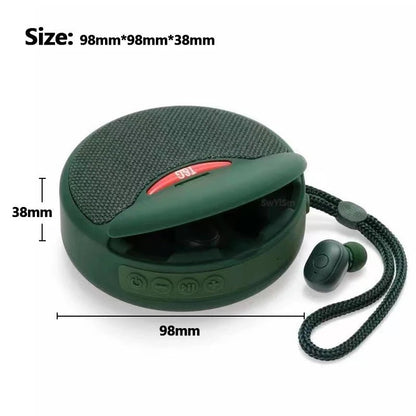 TG808 Mini Wireless Bluetooth Speaker – Two-in-One Wireless Earphone, TWS Subwoofer, Hands-Free, Multi-Function, TF Card, FM - ZAMAR AUDIO SOLUTIONS