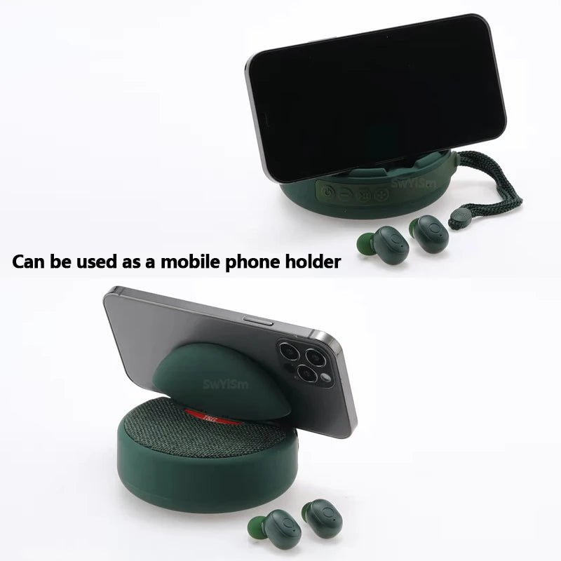 TG808 Mini Wireless Bluetooth Speaker – Two-in-One Wireless Earphone, TWS Subwoofer, Hands-Free, Multi-Function, TF Card, FM - ZAMAR AUDIO SOLUTIONS