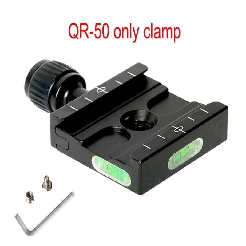 Tripod Ball Head Mount Adapter PU50 RRS – Quick Release Clip Plate Clamp for Arca Swiss DSLR Camera Ballhead, Aluminum - ZAMAR AUDIO SOLUTIONS