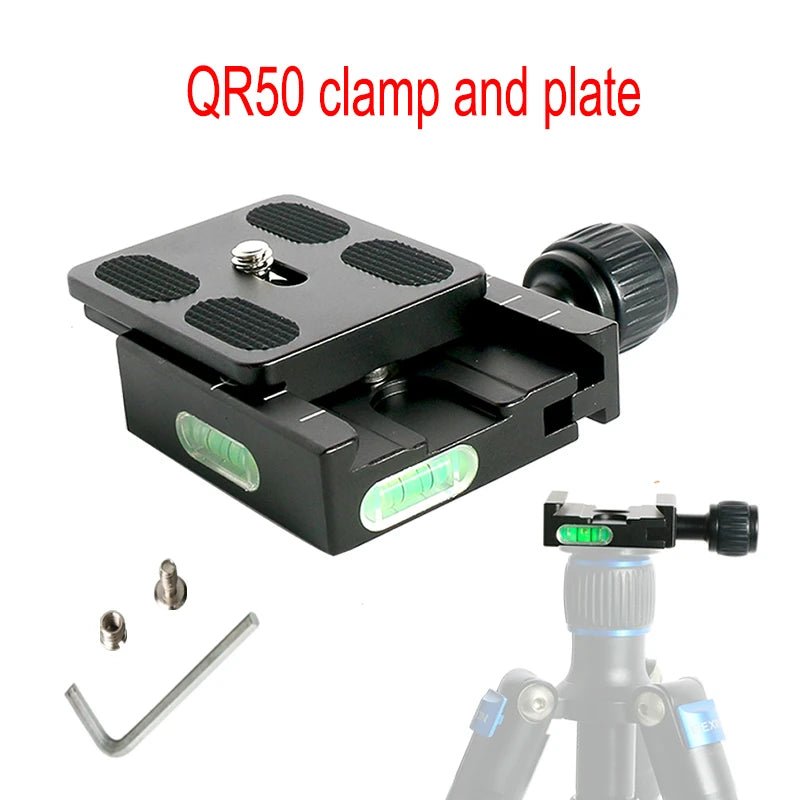 Tripod Ball Head Mount Adapter PU50 RRS – Quick Release Clip Plate Clamp for Arca Swiss DSLR Camera Ballhead, Aluminum - ZAMAR AUDIO SOLUTIONS