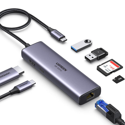 UGREEN Revodok 7-in-1 USB-C Hub Kenya with HDMI, Ethernet, card slots and USB accessories