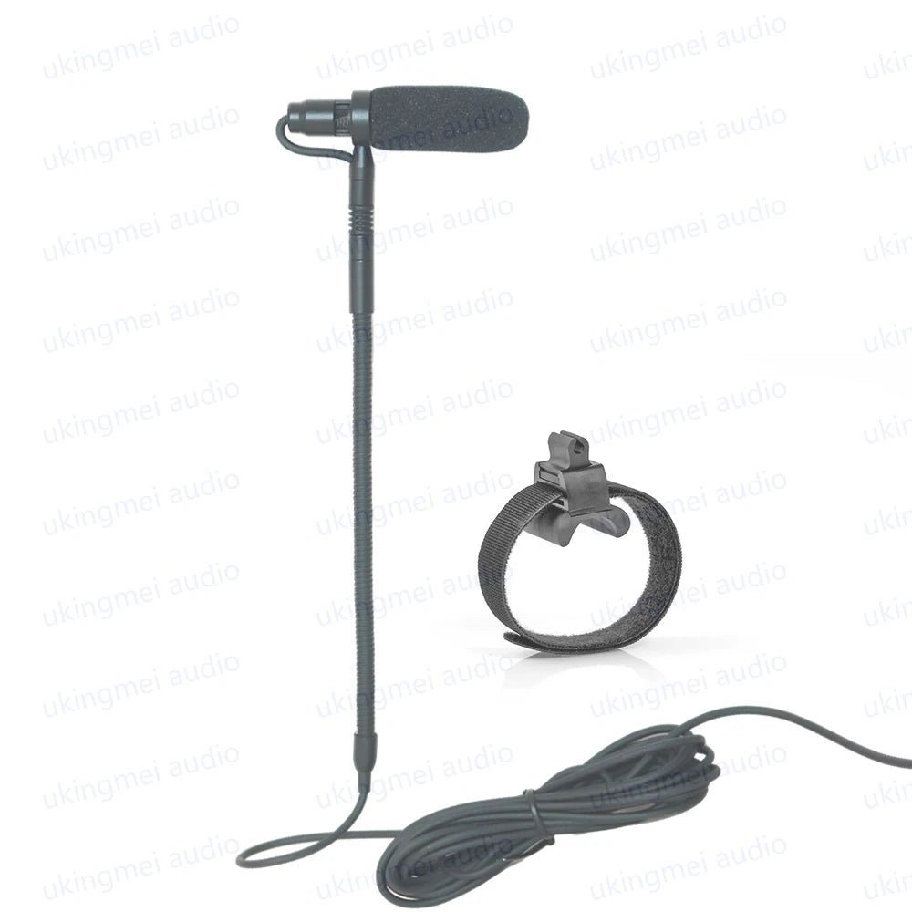 UKINGMEI Flute and Clarinet Clip-On Microphone – Flexible Gooseneck Condenser Mic for Shure Wireless Systems with 48V Phantom Power Input - ZAMAR AUDIO SOLUTIONS