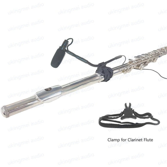 UKINGMEI Flute and Clarinet Clip-On Microphone – Flexible Gooseneck Condenser Mic for Shure Wireless Systems with 48V Phantom Power Input - ZAMAR AUDIO SOLUTIONS