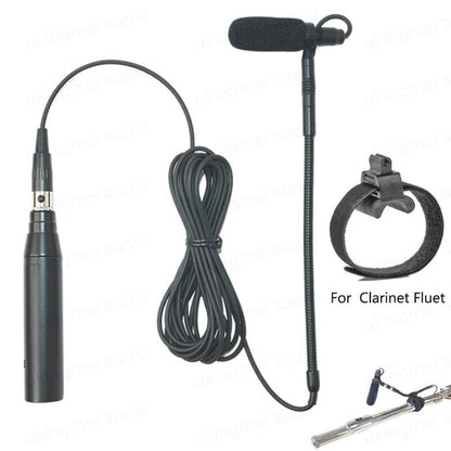 UKINGMEI Flute and Clarinet Clip-On Microphone – Flexible Gooseneck Condenser Mic for Shure Wireless Systems with 48V Phantom Power Input - ZAMAR AUDIO SOLUTIONS