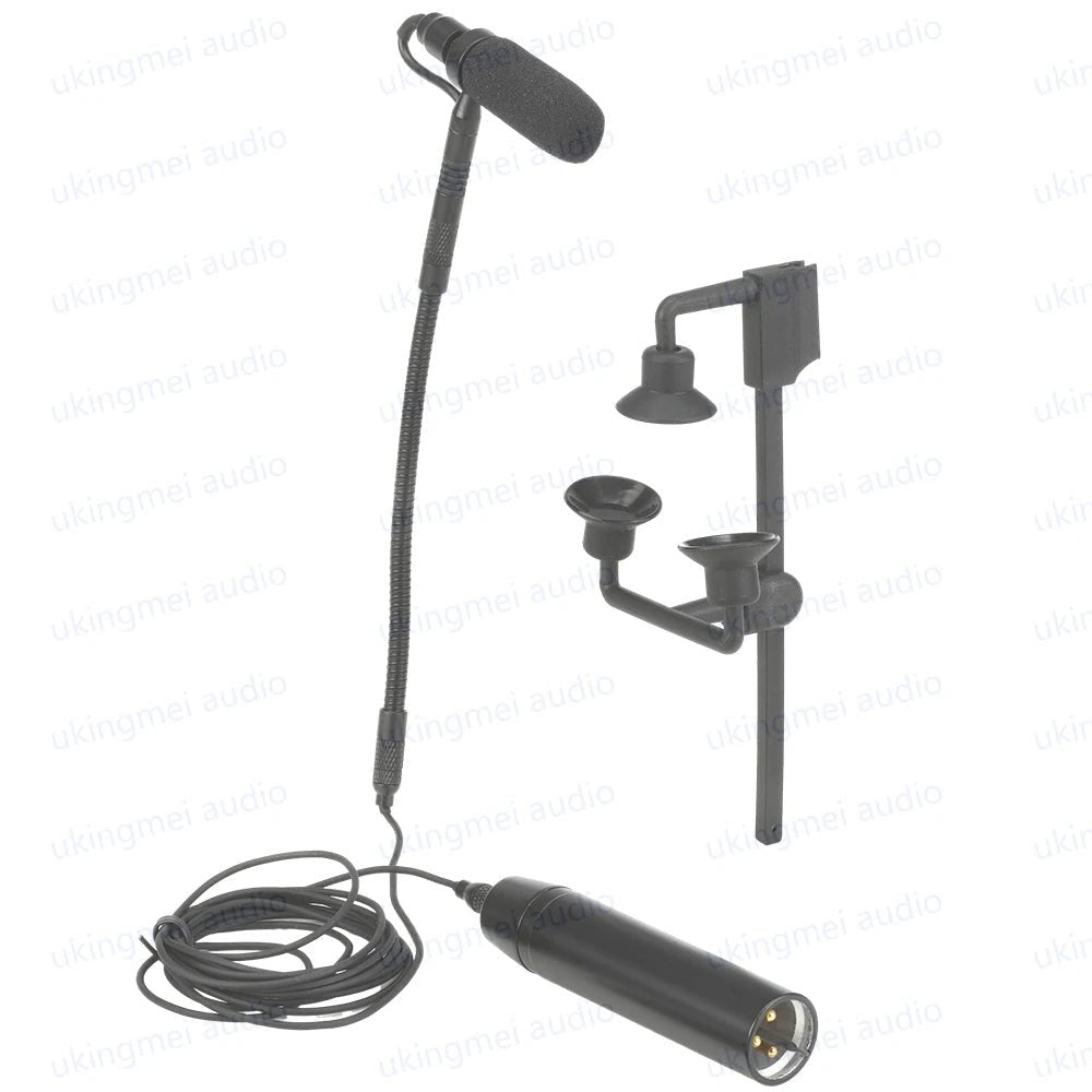 UKINGMEI Guitar Clip-On Microphone – Flexible Gooseneck Condenser Mic for Shure Wireless Systems and Phantom Power Input - ZAMAR AUDIO SOLUTIONS