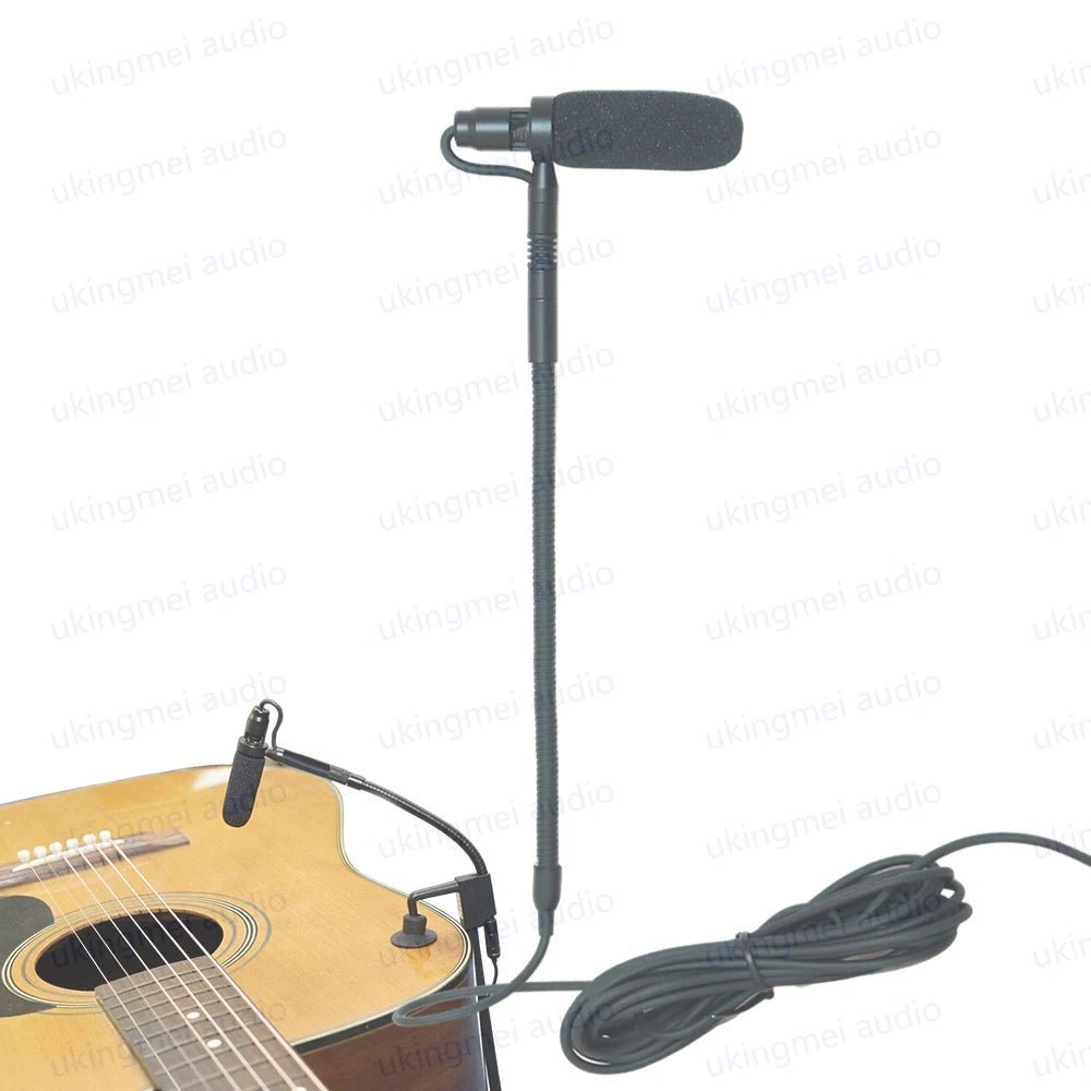 UKINGMEI Guitar Clip-On Microphone – Flexible Gooseneck Condenser Mic for Shure Wireless Systems and Phantom Power Input - ZAMAR AUDIO SOLUTIONS
