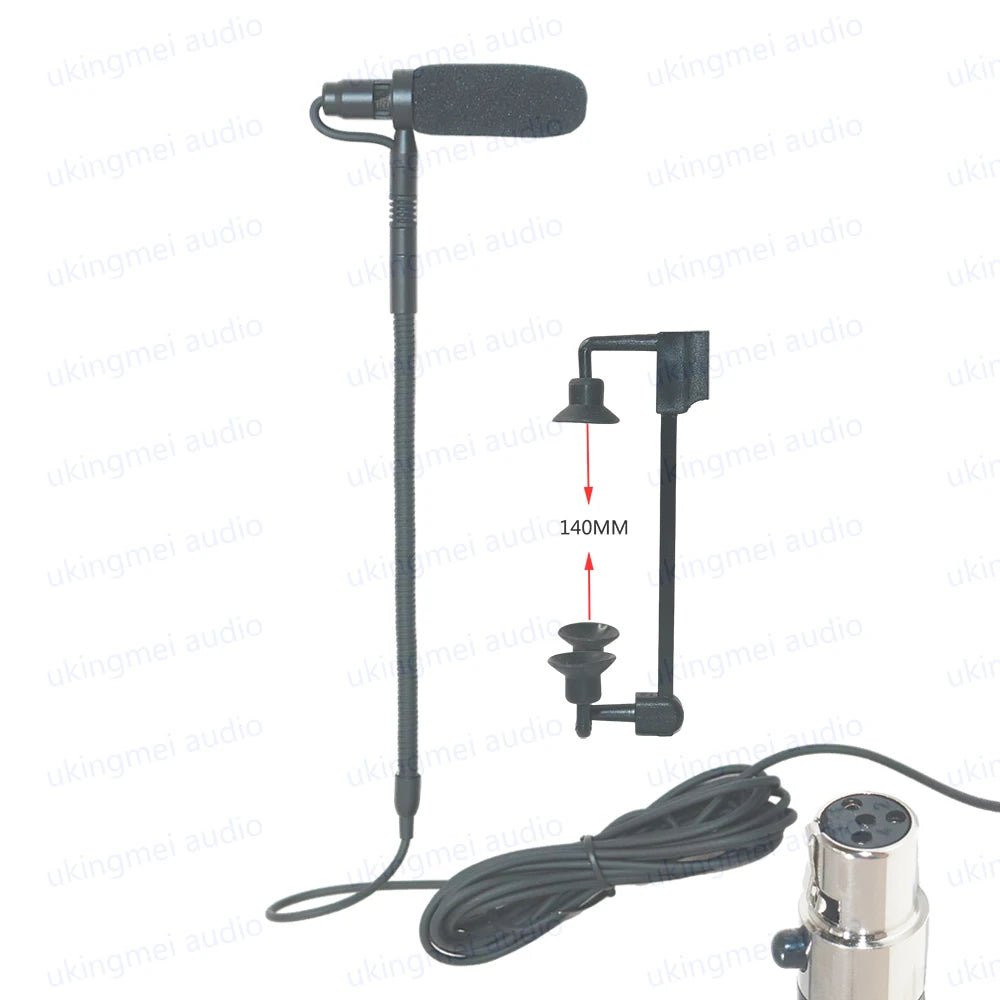 UKINGMEI Guitar Clip-On Microphone – Flexible Gooseneck Condenser Mic for Shure Wireless Systems and Phantom Power Input - ZAMAR AUDIO SOLUTIONS