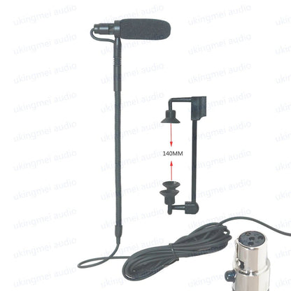 UKINGMEI Guitar Clip-On Microphone – Flexible Gooseneck Condenser Mic for Shure Wireless Systems and Phantom Power Input - ZAMAR AUDIO SOLUTIONS