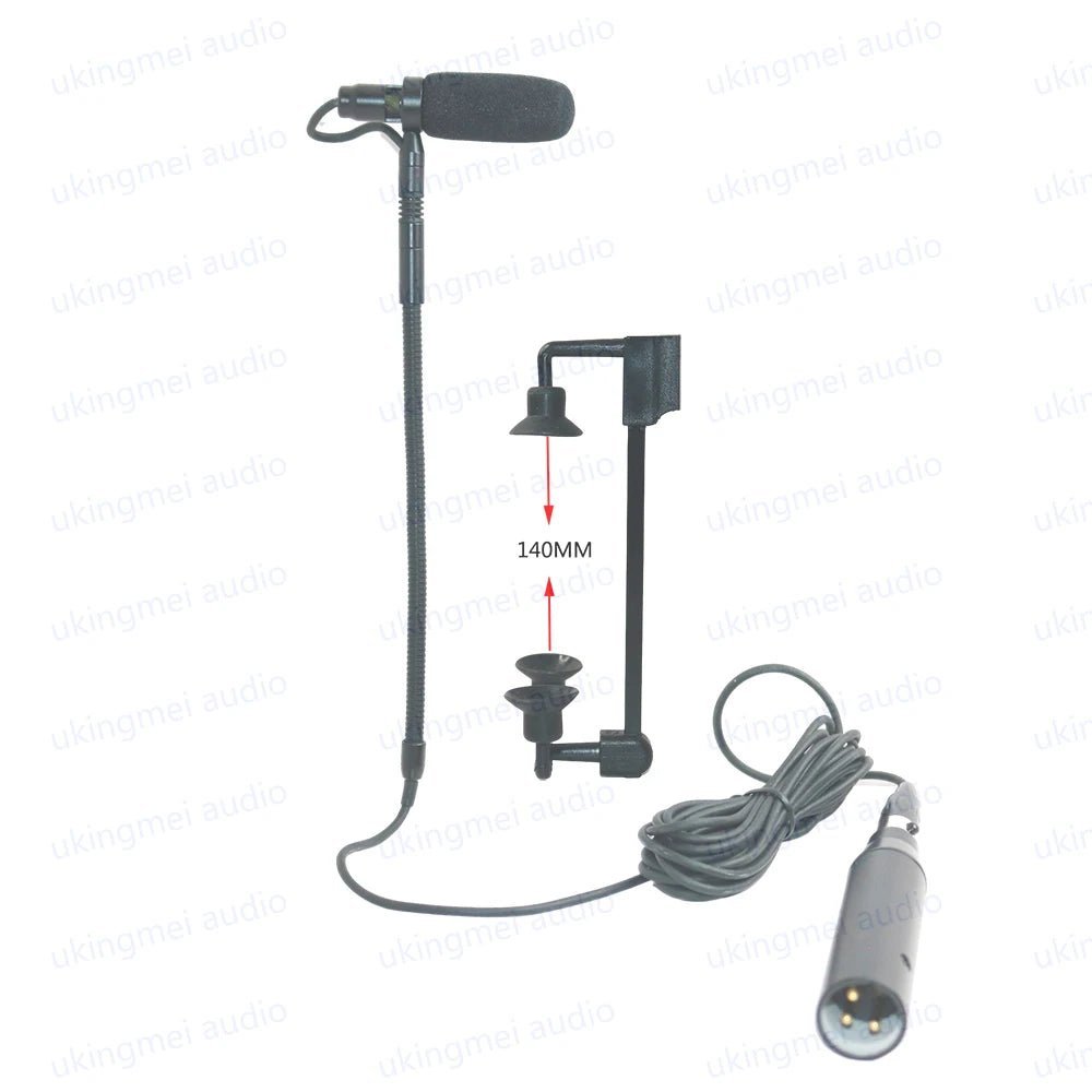 UKINGMEI Guitar Clip-On Microphone – Flexible Gooseneck Condenser Mic for Shure Wireless Systems and Phantom Power Input - ZAMAR AUDIO SOLUTIONS