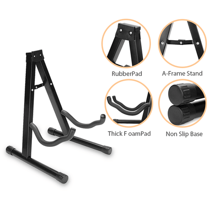 Universal Guitar Stand — Foldable A‑Frame for Acoustic & Electric Guitars, Nairobi Delivery - ZAMAR AUDIO SOLUTIONS