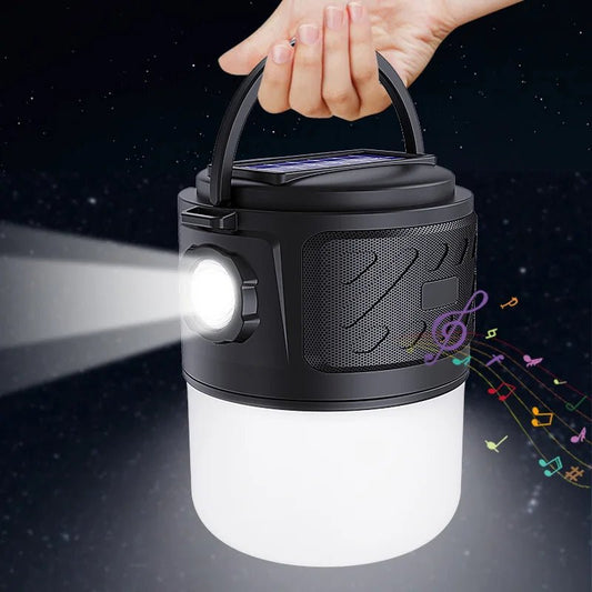 V12 Outdoor Solar Lighting Camping Light Wireless Bluetooth Speaker – Portable Subwoofer, FM, TF Card, Convenient Card Insertion - ZAMAR AUDIO SOLUTIONS