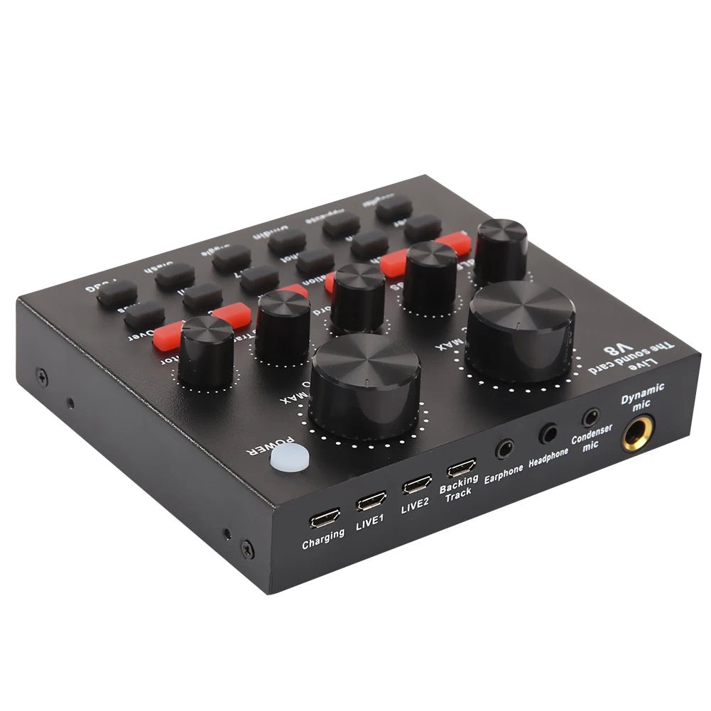 V8 Audio USB External Sound Card – 6 Effect Modes, Headset Microphone, Live Broadcast, For Mobile Phone, Computer, PC - ZAMAR AUDIO SOLUTIONS