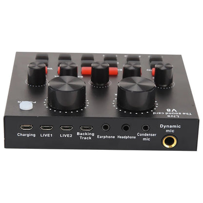 V8 Audio USB External Sound Card – 6 Effect Modes, Headset Microphone, Live Broadcast, For Mobile Phone, Computer, PC - ZAMAR AUDIO SOLUTIONS