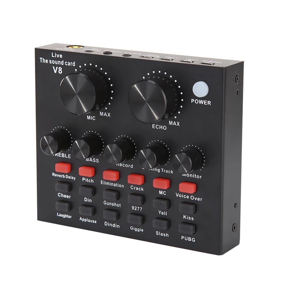 V8 Audio USB External Sound Card – 6 Effect Modes, Headset Microphone, Live Broadcast, For Mobile Phone, Computer, PC - ZAMAR AUDIO SOLUTIONS