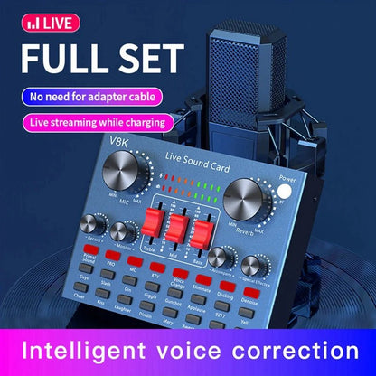 V8K Audio USB External Sound Card – Multi Portable Microphone Live Broadcast Sound Card for Mobile Phone and Computer - ZAMAR AUDIO SOLUTIONS